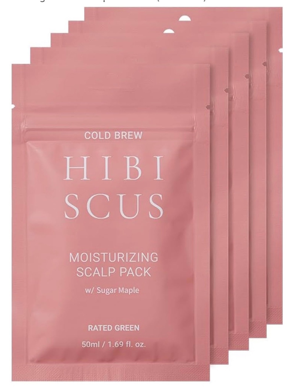 5-pack of Rated Green Cold Brew Hibiscus Moisturizing Scalp Pack